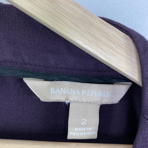 Banana Republic Dark Purple Three-Quarter Sleeve Sheath Dress Women's Size 2 - Picture 5 of 7